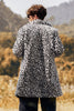 Load image into Gallery viewer, White and Black Leopard Fur Long Sleeves Warm Coat Jacket