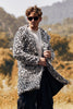 Load image into Gallery viewer, White and Black Leopard Fur Long Sleeves Warm Coat Jacket