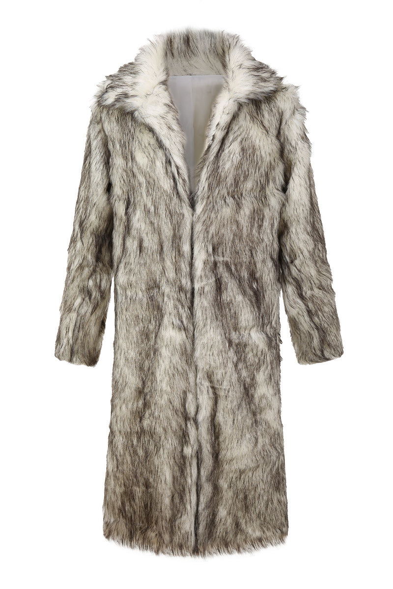 Load image into Gallery viewer, Light Grey Fluffy Jacket Thicken Soft Long Winter Parka Jackets