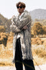 Load image into Gallery viewer, Light Grey Faux Fur Coat Winter Thicken Stand Collar Jacket Overcoat