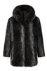 Load image into Gallery viewer, Black Men&#39;s Winter Puffy Long Sleeve Hooded Faux Fur Coat