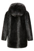 Load image into Gallery viewer, Black Long Sleeve Faux Fur Coat Jacket with Hooded Long Outwear