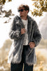 Load image into Gallery viewer, Grey Wolf Faux Fur Warm Boho Disco Long Trench Coat