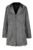 Load image into Gallery viewer, Black Long Sleeve Faux Fur Coat Jacket with Hooded Long Outwear