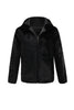 Load image into Gallery viewer, Black Faux Fur Hoodies Zip Up Long Sleeve Outerwear