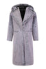 Load image into Gallery viewer, Grey Winter Long Faux Fur Fashion Warm Turn Down Collar Coat