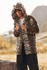 Load image into Gallery viewer, Leopard Print Men&#39;s Faux Fur Hooded Coat Mid-Long Fur Jacket