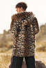 Load image into Gallery viewer, Leopard Print Men&#39;s Faux Fur Hooded Coat Mid-Long Fur Jacket