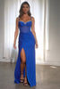 Load image into Gallery viewer, Sparkly Royal Blue Spaghetti Straps Mermaid Long Corset Prom Dress with Beaded