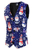 Load image into Gallery viewer, Navy Snowman Santa Claus Print Three-piece Men&#39;s Christmas Party Suit