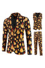 Load image into Gallery viewer, Orange Bell Print Three-piece Men&#39;s Christmas Party Suit