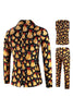 Load image into Gallery viewer, Orange Bell Print Three-piece Men&#39;s Christmas Party Suit