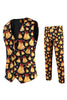 Load image into Gallery viewer, Orange Bell Print Three-piece Men&#39;s Christmas Party Suit