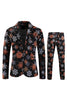 Load image into Gallery viewer, Black Snowflake Print One Button Three Piece Men&#39;s Christmas Party Suit