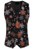 Load image into Gallery viewer, Black Snowflake Print One Button Three Piece Men&#39;s Christmas Party Suit