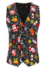 Load image into Gallery viewer, Single Button 3 piece Black Santa Claus Print Men&#39;s Christmas Party Suit