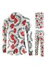 Load image into Gallery viewer, Glove Print White 3 piece Single Button Men&#39;s Christmas Party Suit