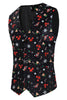 Load image into Gallery viewer, 3 Pieces Black One Button Bell Cane Print Men&#39;s Christmas Suit