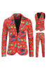 Load image into Gallery viewer, Merry Christmas Red Single Button 3 Piece Men&#39;s Christmas Suit