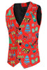 Load image into Gallery viewer, Merry Christmas Red Single Button 3 Piece Men&#39;s Christmas Suit