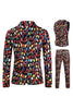 Load image into Gallery viewer, Black Single Button Colorful Balloon Print 3 Pieces Men&#39;s Christmas Suit