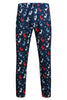 Load image into Gallery viewer, Dark Blue Single Button Reindeer Print 3 Piece Men&#39;s Christmas Suit