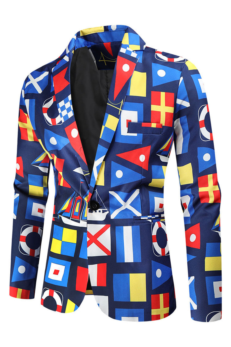 Load image into Gallery viewer, Blue Single Button Notched Lapel 3 Pieces Men&#39;s Christmas Suit