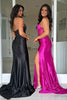 Load image into Gallery viewer, Corset Black Mermaid Halter Neck Prom Dress with Slit