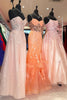 Load image into Gallery viewer, Orange Appliques Mermaid Corset Spaghetti Straps Prom Dress