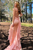 Load image into Gallery viewer, Blush Mermaid Spaghetti Straps Long Prom Dress with Slit