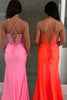 Load image into Gallery viewer, Pink Sparkly Beaded Corset Mermaid Ruched Long Prom Dress