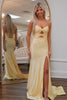 Load image into Gallery viewer, Glitter Beaded Yellow Sweetheart Mermaid Hollow out Long Prom Dress