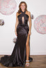 Load image into Gallery viewer, Dark Green Corset Halter Neck Satin Long Mermaid Prom Dress with Slit