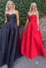 Load image into Gallery viewer, Red Strapless Big Bow Knot Long Prom Dress