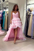 Load image into Gallery viewer, Sparkly Pink V Neck Tiered A Line Prom Dress