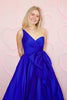 Load image into Gallery viewer, Royal Blue A Line One Shoulder Long Prom Dress with Slit