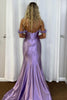 Load image into Gallery viewer, Off the Shoulder Corset Mermaid Lilac Long Prom Dress