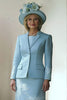 Load image into Gallery viewer, Blue Bodycon Round Neck 2 Piece Appliqued Mother of The Bride Dress