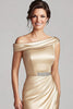 Load image into Gallery viewer, Champagne Off the Shoulder Mermaid Long Mother of the Bride Dress