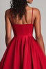 Load image into Gallery viewer, Red Satin A-Line Tea Length Formal Dress