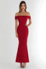 Load image into Gallery viewer, Red Lace Off the Shoulder Prom Dress