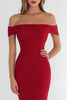 Load image into Gallery viewer, Red Lace Off the Shoulder Prom Dress