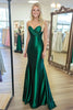 Load image into Gallery viewer, Sheath Sleeveless Dark Green Sweetheart Ruched Prom Dress