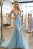 Load image into Gallery viewer, Sky Blue Sweetheart Sleeveless Tulle Fit Long Prom Dress