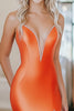 Load image into Gallery viewer, Orange Mermaid Sleeveless Sweetheart Beaded Prom Dress with Slit