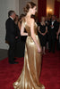 Load image into Gallery viewer, Gold Sheath Off The Shoulder Sleeveless Ruched Long Gala Red Carpet Dress