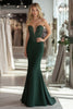 Load image into Gallery viewer, Lace Satin Dark Green Sheath Sweetheart Prom Dress