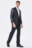 Load image into Gallery viewer, Dark Navy Jacquard Shawl Lapel Men&#39;s Prom Blazer