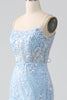 Load image into Gallery viewer, Sky Blue Sparkly Mermaid Corset Prom Dress with Sequins