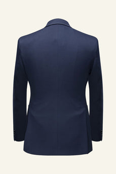 Dark Blue Notched Lapel 2 Piece Men's Suits